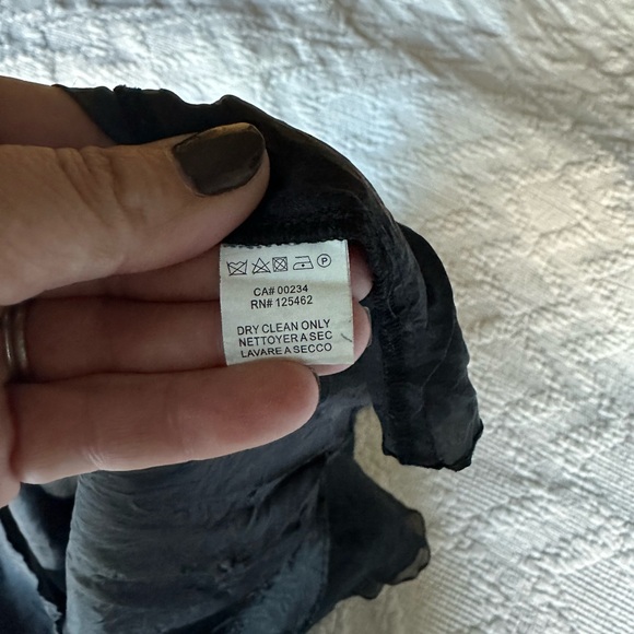 Blue silk one-shoulder Halston Heritage dress - Picture 3 of 4